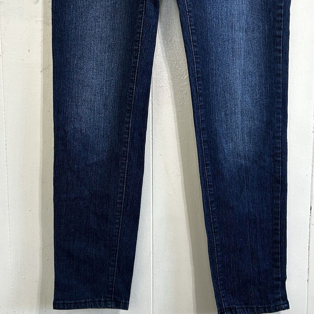 Jz Jeans Y2K Women's Blue Dark Wash Skinny Jeans Size 11 Low Rise Rhinestone - Picture 7 of 15
